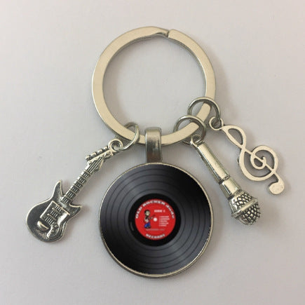 卸売ビニールレコードレトロ蓄音機ガラスメタルキーホルダー